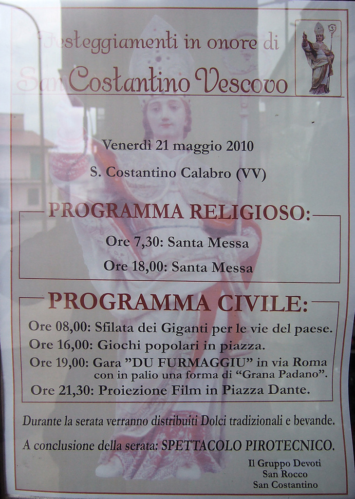 Festeggiamenti in onore di San Costantino Vescovo