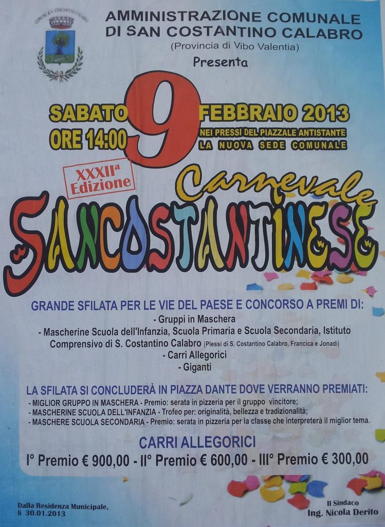 XXXII ª CARNEVALE SANCOSTANTINESE 2013